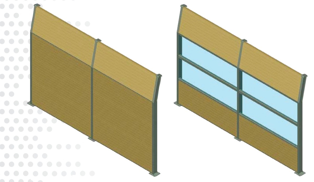 Шумозащитные экраны с наклонным элементом